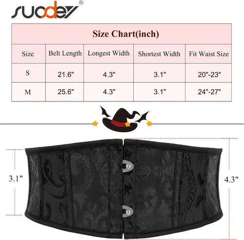 Miniatura 7 de SUOSDEY Cinturón de corsé jacquard para niños, con huesos suaves, para niñas, adolescentes, pirata, Halloween, renacentista, con cordones, cinturón