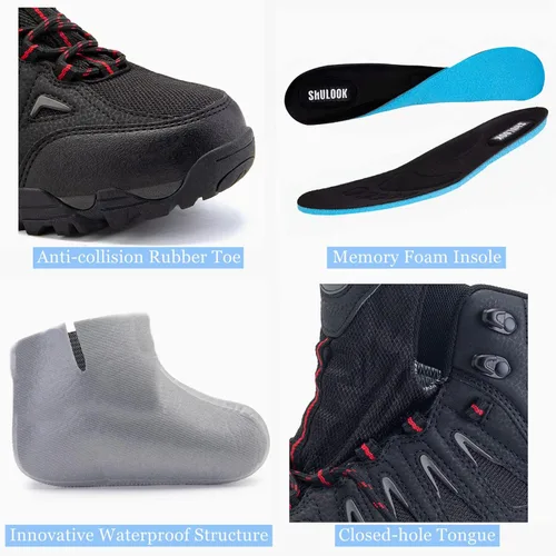 Miniatura 2 de SHULOOK Hiking Boots Men Waterproof Mid Boots Non-Slip LightWeight Comfortable