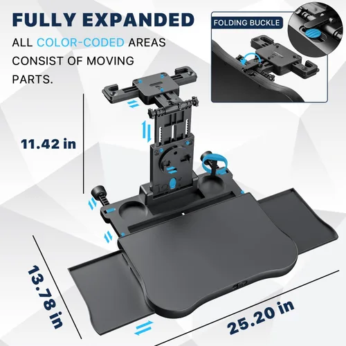 Miniatura 4 de Mesa Bandeja para Asiento Trasero de Automóvil, Bandeja de Comida Estable Plegable para Asiento Trasero del Auto para Pasajeros Traseros en Viajes