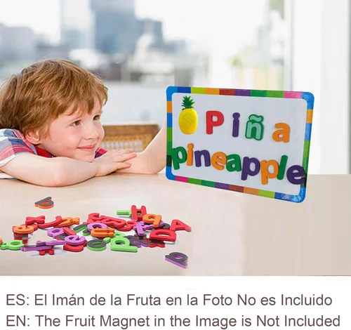 Letras magnéticas españolas del alfabeto - Letras Españolas y Números Magnéticos para Niños, 4 colores para aula y enseñanza en casa, 4 colores para