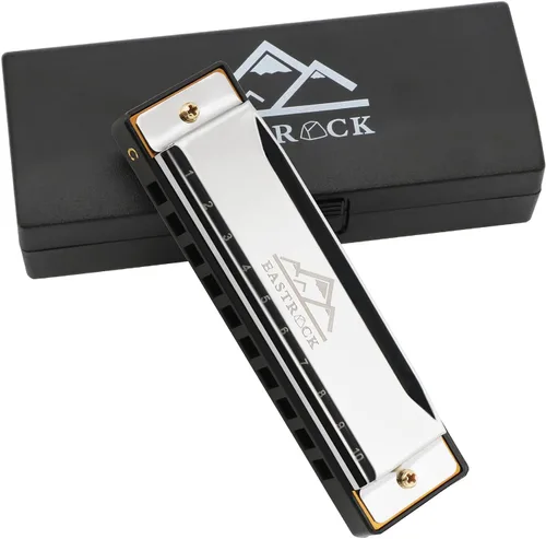 Miniatura 8 de EastRock - Armónica Blues, 10 agujeros, clave de Do, con estuche, armónica diatónica para jugadores profesionales, principiantes, estudiantes, Rosa