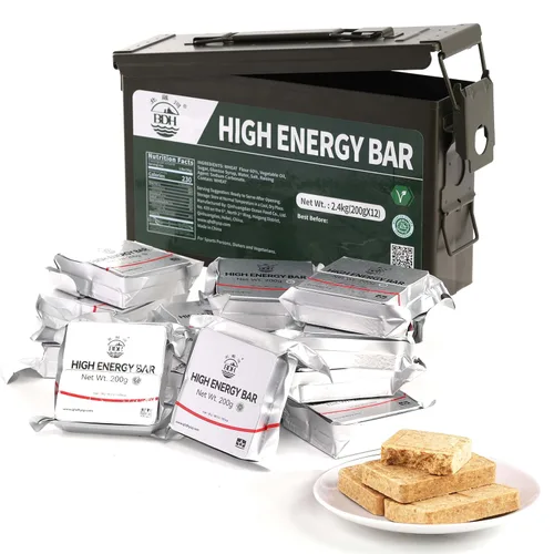 Barras de Ración de Alimentos de Emergencia - Caja de Almacenamiento Metálica Impermeable, Lata de Munición Metálica, Suministros de Alimentos de