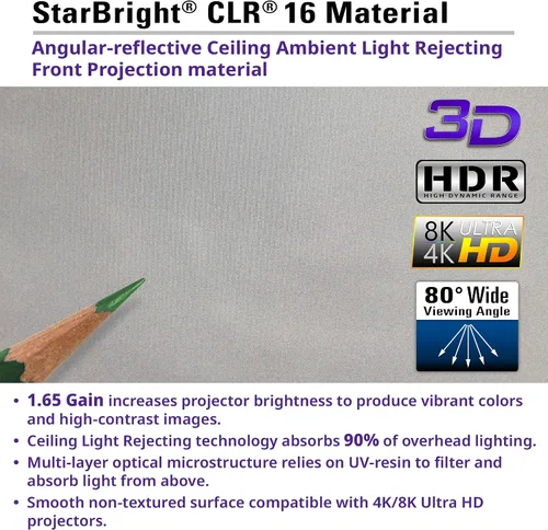 Miniatura 6 de Elite Screens Aeon StarBright 16:9 - Lámpara de techo de 123 pulgadas con marco fijo que rechaza el borde sin borde, pantalla de cine en casa, Aeon
