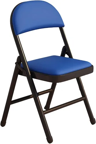 Miniatura 8 de Folding Chairs Silla de escritorio acolchada de poliuretano para muebles, silla de camping, silla de descanso plegable con marco de metal