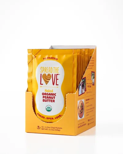 Spread The Love NAKED Mantequilla de maní orgánica (orgánica, totalmente natural, vegana, sin gluten, cremosa, asado en seco, sin sal añadida, sin