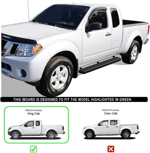 Miniatura 7 de HD Ridez Estribo de acero inoxidable de 5 pulgadas, color negro, compatible con Nissan Frontier King Cab 2005-2026 y Suzuki Equator 2005-2012 Extra