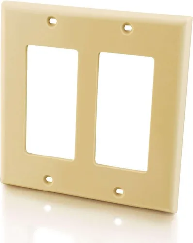 Miniatura 28 de C2G 03721 Placa de pared Keystone de dos puertos, color blanco