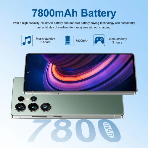 Miniatura 5 de L25 Ultra 6.8 "Android 14 5G Smartphone 108MP+78MP Cámara dual 7800mAh Batería 12GB+512GB Stylus Pen Procesador de 12 núcleos (negro)