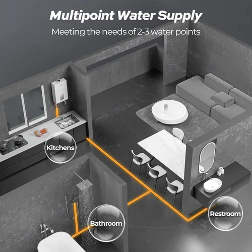 Miniatura 8 de FOGATTI Calentador de agua sin tanque, propano, instalación en interiores de hasta 4.0 GPM, 90,000 BTU calentador de agua instantáneo caliente bajo