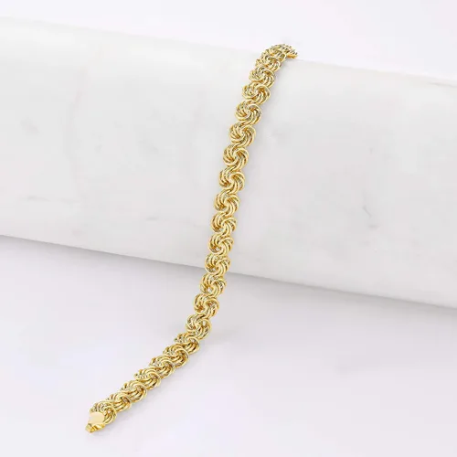 Miniatura 4 de Ross-Simons 14kt Yellow Gold Rosette-Link Bracelet