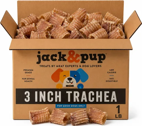 Miniatura 9 de Jack&Pup - Golosinas masticables de tráquea para perros de 6 pulgadas Golosinas de tráquea de carne de un solo ingrediente para perros