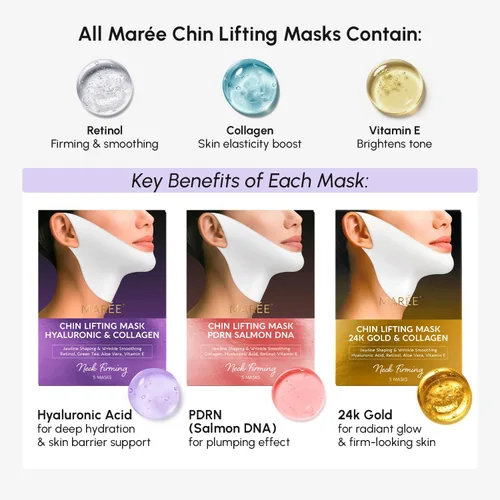 Miniatura 3 de Máscara de elevación V Line de MAREE con ácido hialurónico – Máscara facial profunda de colágeno para mujeres – Máscaras faciales moldeadoras