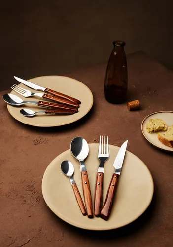 Miniatura 6 de Arcos Cuchillos de mesa de acero inoxidable, uso diario, hoja de 7.874 in, mango de madera comprimida, serie C, diseño duradero y elegante