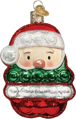 Miniatura 9 de Old World Christmas - Adorno de Santa tonto pequeño de vidrio soplado para árbol de Navidad, decoración festiva hecha a mano, colección de Santa