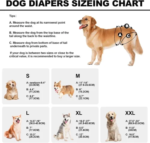 Miniatura 4 de Reusable Dog Diapers Female Washable, Premium Doggie Diaper for Dogs, Pack of 3, Highly Absorbent Small Dog Diaper for Heat, Incontinence and Puppy