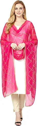 Miniatura 14 de Chandrakala Dupatta de gasa para mujer, chal bufanda envolvente Chunni (D238-P)