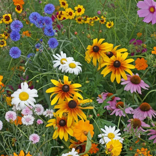 Miniatura 12 de Eden Brothers Semillas mixtas de flores silvestres de área seca para plantar, 1 libra, más de 480,000 semillas con cosmos, margarita africana, lino