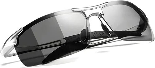 Miniatura 9 de Gafas de sol fotocromáticas para hombres y mujeres, gafas de sol deportivas para conducción, pesca, ciclismo, antirreflejos Marco negro
