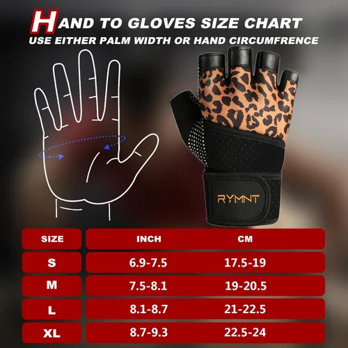 Miniatura 3 de Guantes de entrenamiento RYMNT con soporte para muñeca, guantes para levantamiento de pesas con protección completa de la palma y agarre extra