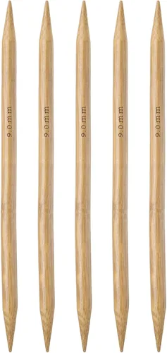 Miniatura 23 de Harfington - 5 piezas de agujas de tejer de bambú de doble punta, tamaño US 1 (2.25 mm), carbonizadas, 7.9 pulgadas (20 cm) rectas para tejer a