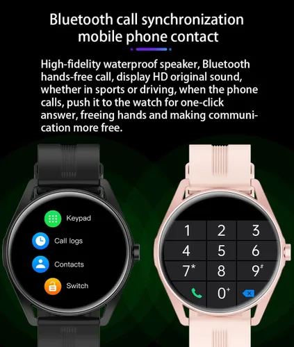 Miniatura 2 de Relojes inteligentes para hombres y mujeres Bluetooth marcación de llamadas/recordatorio de mensajes, reloj de fitness con frecuencia cardíaca