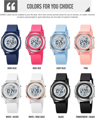 Miniatura 8 de Gosasa Reloj digital de moda para mujer, reloj multifuncional impermeable deportivo LED para mujer