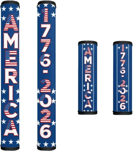 Miniatura 20 de 250 Years of America - Juego de 4 fundas decorativas para manijas de nevera, antideslizantes, hechas a mano, guantes para electrodomésticos