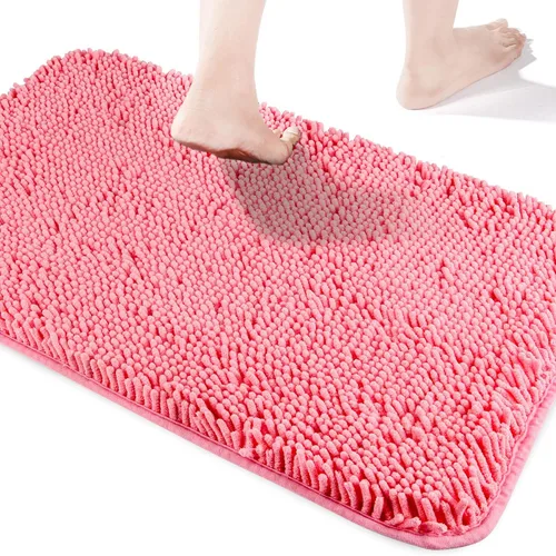 Miniatura 36 de Yeaban Alfombra de pasillo de baño de 24 x 72 pulgadas, antideslizante, alfombra de baño larga de felpilla gruesa, absorbente y lavable, alfombra