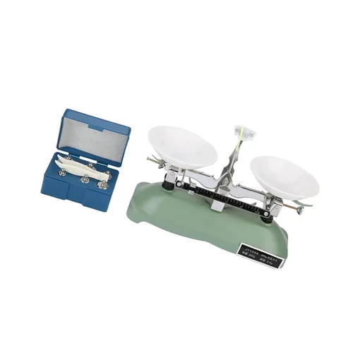 Miniatura 2 de Balanza mecánica 7.05 oz 0.01 oz precisión de metal verde balanza con pesos para herramientas de educación científica de laboratorio