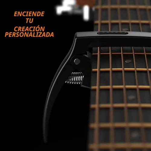 Miniatura 8 de Cejilla de Guitarra, TANMUS - Cejilla de metal de zinc 3 en 1 para guitarras acústica y eléctrica (con soporte para púas y 4 púas), para ukelele