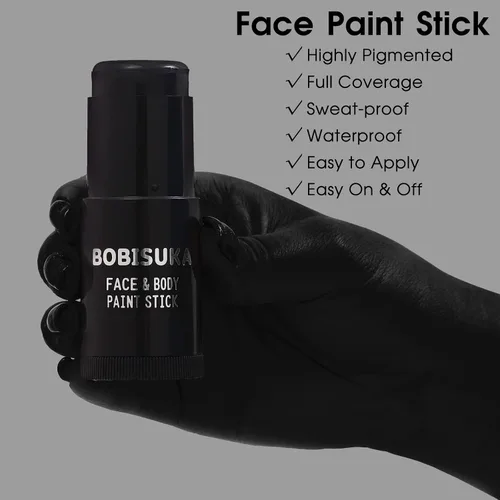 Miniatura 2 de BOBISUKA Barra de pintura negra para la cara y el cuerpo, palitos negros para deportes, béisbol, softbol, fútbol, kit de pintura negra