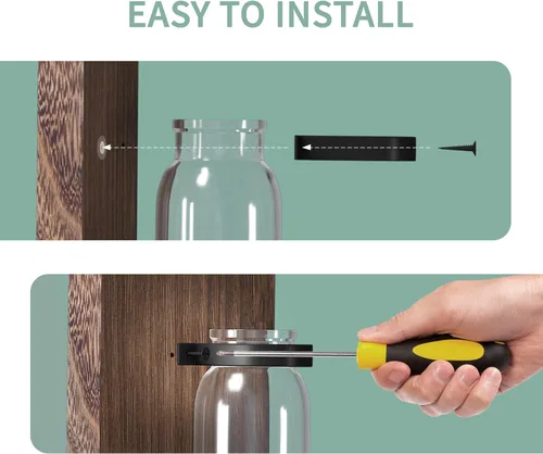 Miniatura 6 de Heiple Paquete de 2 apliques de pared de madera y vidrio, macetas de granja para plantas de interior, decoración rústica para sala de estar, jarrón