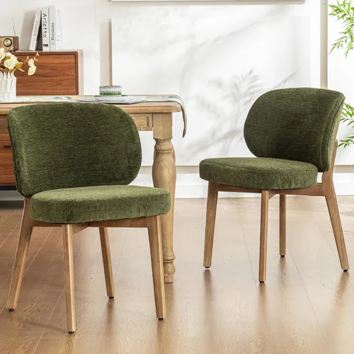 Miniatura 25 de YOUNIKE Silla de comedor con respaldo alto, silla única de cocina estilo moderno de mediados de siglo, silla acentuada sin brazos de tela bouclé