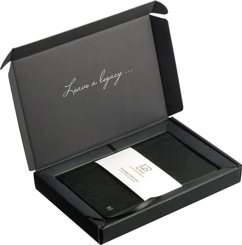Miniatura 6 de Cuaderno clásico de cuero, tapa blanda, rayas estrechas, tabla de contenido y páginas numeradas Negro tuxedo