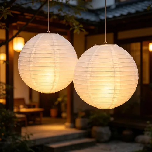Miniatura 4 de 10 linternas de papel blanco para decoración de fiesta, 16 pulgadas, grandes, de papel redondo chino, para colgar, linternas gigantes