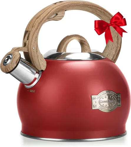 Miniatura 11 de Hauce Radio Hervidor de té, tetera silbante de acero inoxidable de grado alimenticio para estufa con mango ergonómico anti-calor, boquilla para té
