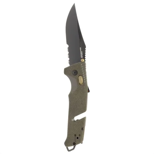 Miniatura 8 de SOG Trident en Cuchillos Plegables Profesionales Ambidiestros Parcialmente Serrados Hoja de Acero Inoxidable CRYO D2 Tratada Términicamente
