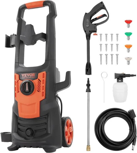 Miniatura 15 de VEVOR Lavadora a presión eléctrica, máximo 4200 PSI 2.8 GPM, limpiador de alta potencia con cañón de espuma y 4 boquillas para calzadas