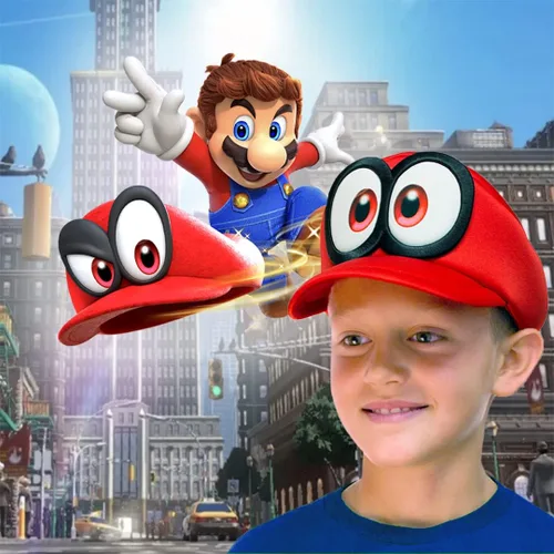 Miniatura 6 de Bioworld Super Mario Odyssey - Sombrero Cappy para niños accesorio de cosplay rojo Rojo