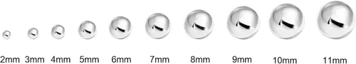 Miniatura 6 de Silverline Jewelry Aretes de bola de plata de ley 925 0.079 in-0.433 in