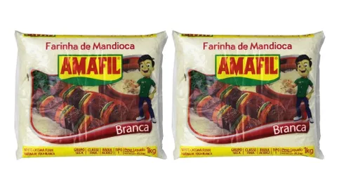Amafil - Farinha De Mandioca Branca | Harina de Yuca Blanca - Harina De Yuca Blanca 35.2oz 2.2 lbs (Paquete de 3)