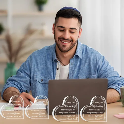 Miniatura 5 de Geelin 12 piezas de regalo de agradecimiento para profesores, agradecimiento por el texto en inglés "Thank You May You Be Proud Coworker Employeee