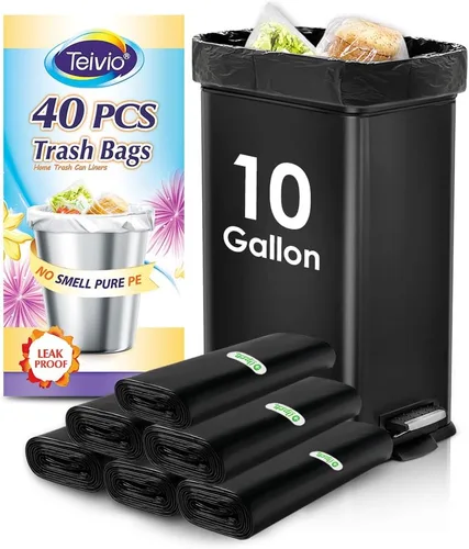 Miniatura 25 de Bolsas de basura fuertes de 1.2 galones, 220 unidades, bolsas de basura para baño, bolsas de plástico pequeñas para la oficina en casa, cocina, se