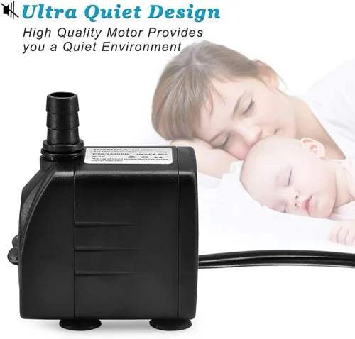 Miniatura 2 de DOMICA Bomba de fuente ultra silenciosa de 220 GPH (15 W 800 L/H), pequeña bomba sumergible para estanque, característica de agua, acuarios