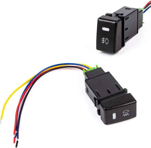 Miniatura 10 de x xotic tech Interruptor de botón de 4 polos de 12 V estilo fábrica con luces indicadoras LED compatibles con niebla, DRL, barra de luz LED