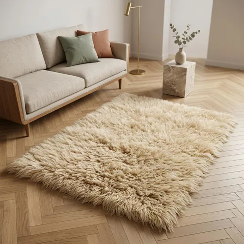 Miniatura 7 de Alfombras Flokati súper gruesas, colores populares, tamaño 3 x 5, pelo largo de lana de 3.5 pulgadas, felpa de 105.82 oz/m², excelente calidad
