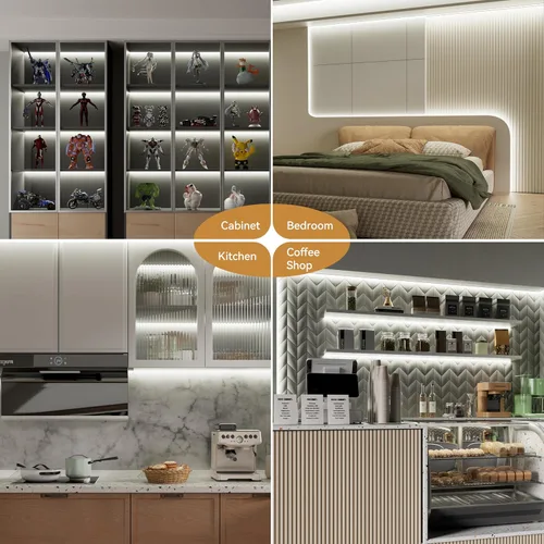 Miniatura 7 de PAUTIX COB - Tira de luces LED de 48 pies súper brillante, 504 LEDs/m blanco natural 5000K CRI90+ cinta LED flexible de 24 V para gabinete, hogar