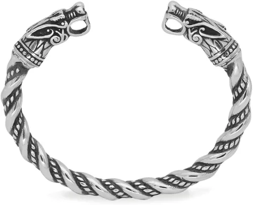 GuoShuang Nordic Viking Norse Dragon Scandinavian Bracelet Men Wristband Cuff Bracelets with Valknut Gift Bag