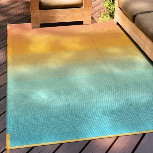 Miniatura 52 de Anidaroel Alfombras de exterior de 6 x 9 pies para patios, impermeables, reversibles, de plástico tropical, alfombra de campamento, alfombra grande