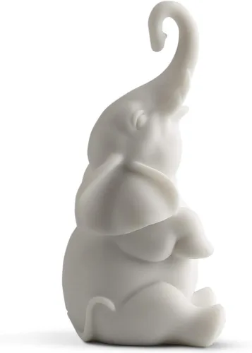 JFSM INC. Figura de elefante de buena suerte de 4 pulgadas con tronco elevado